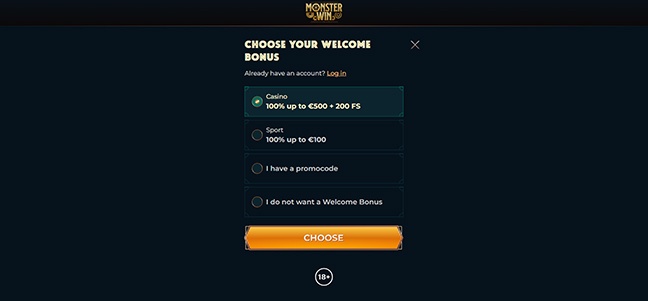 MonsterWin Casino – Match Deposit Bonus