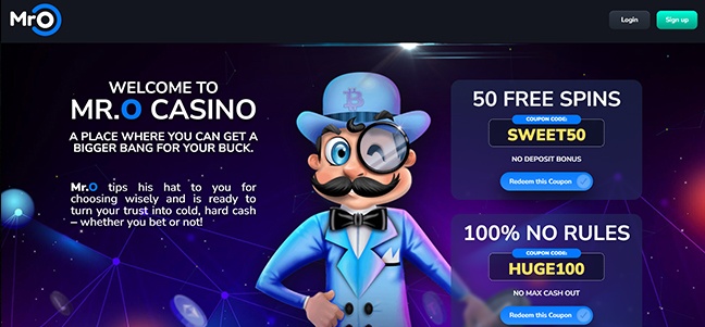 Mr. O Casino – No Deposit Free Spins