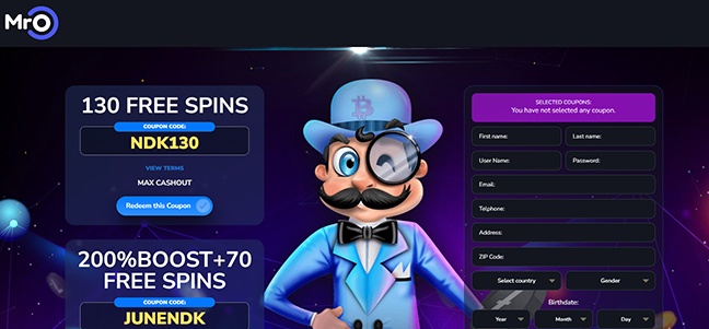 Mr. O Casino – No Deposit Bonus
