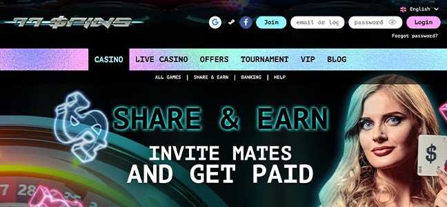 77Spin Casino – No Deposit Bonus Offer