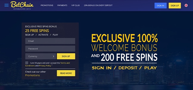 Betchain Casino – No Deposit Bonus Offer