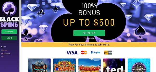 Black Spins Casino - Enjoy 20 free spins