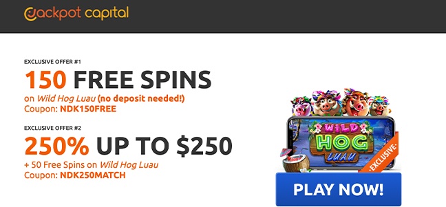 Jackpot Capital Casino – No Deposit Bonus Offer