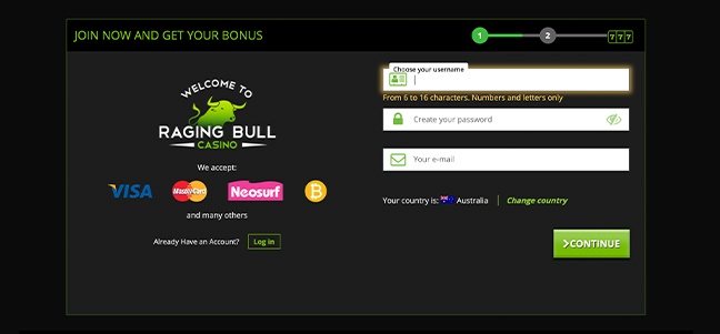 Raging Bull Casino – No Deposit Free Spins