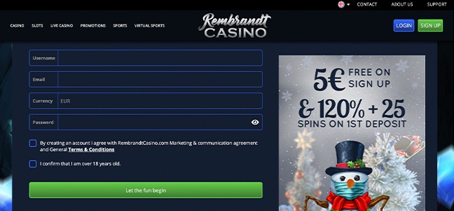 Rembrandt Casino – No Deposit Bonus Offer