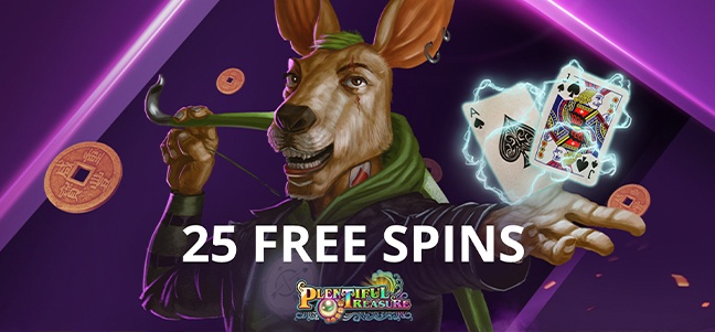 RobinRoo Casino - 25 free spins on Plentiful Treasure