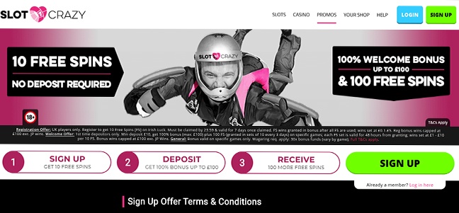 Slot Crazy Casino –No Deposit Bonus Offer