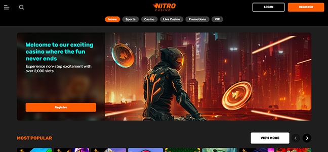Nitro Casino - Deposit Match with Bonus Spins
