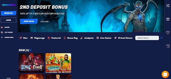 Nitrospins Casino - No Deposit Bonus Spins