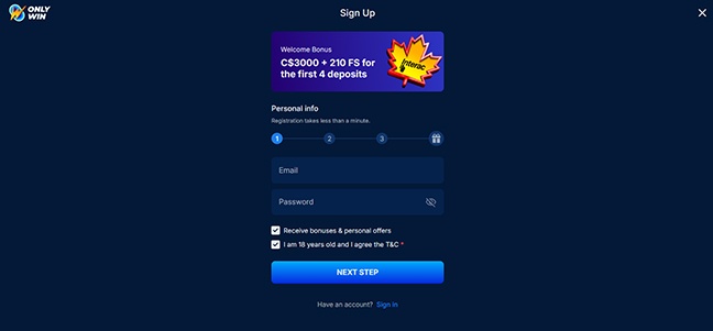 Only Win Casino – No Deposit Bonus