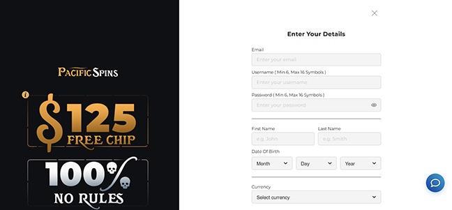 Pacific Spins Casino – No Deposit Bonus
