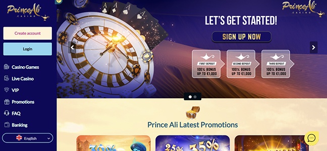 Prince Ali Casino – No Deposit Cash Bonus