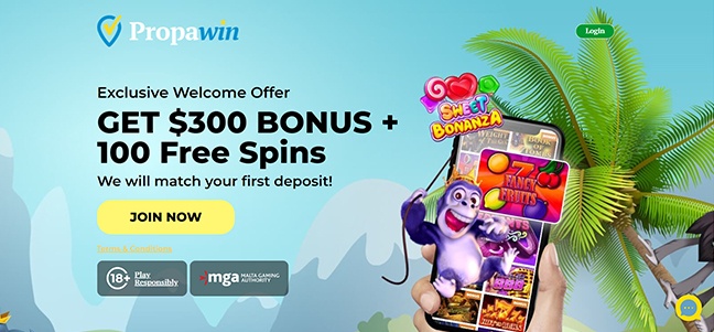 PropaWin Casino - No Deposit Free Spins