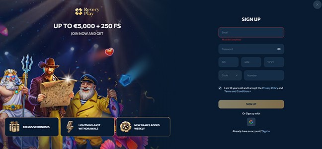 Revery Play Casino – No Deposit Bonus
