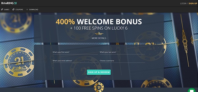 Roaring 21 Casino - No Deposit Cash Bonus