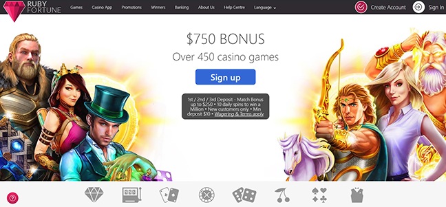 Ruby Fortune Casino - Match Deposit Bonus