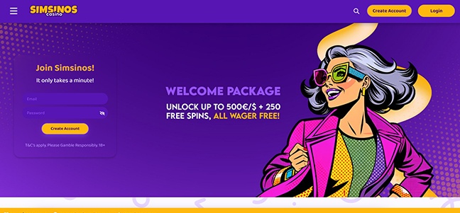 Simsinos Casino - Deposit Match Bonus