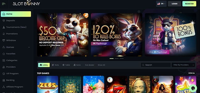 SlotBunny Casino – No Deposit Bonus