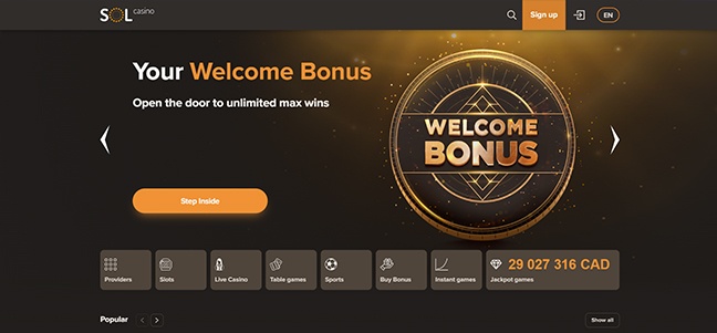 Sol Casino – No Deposit Free Spins