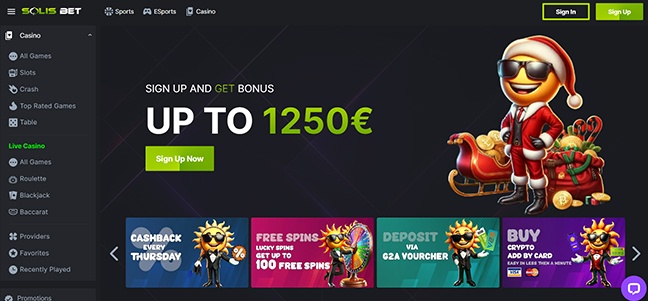 Solisbet Casino - Match Deposit Bonus