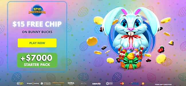 Spin Dimension Casino - No Deposit Cash Bonus
