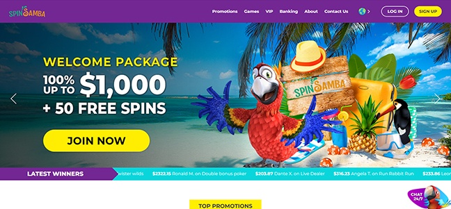 Spin Samba Casino - Deposit Match Bonus