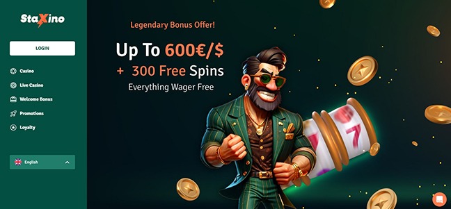 StaXino Casino - Match Deposit Bonus