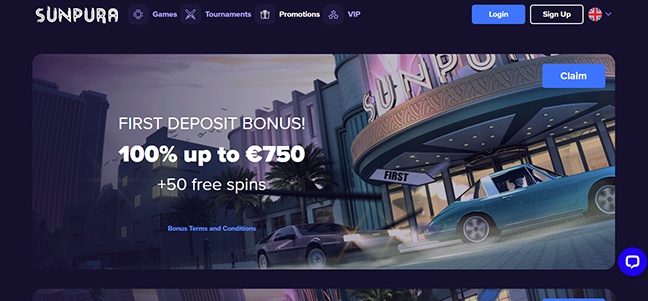 Sunpura Casino – No Deposit Free Spins Bonus