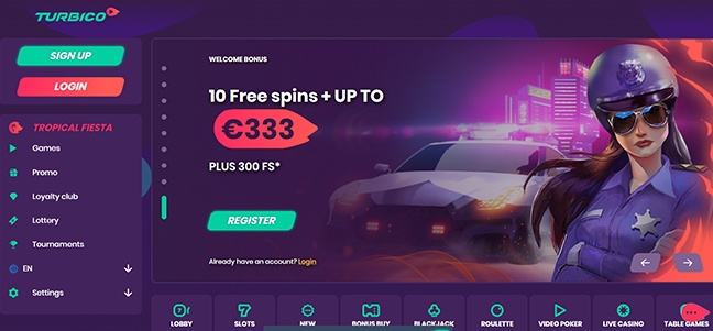 Turbico Casino - No Deposit Free Spins