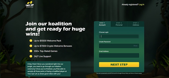 Two Up Casino - No Deposit Cash Credits