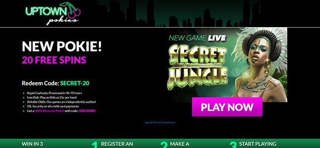 Uptown Pokies Casino - Deposit Match Bonus