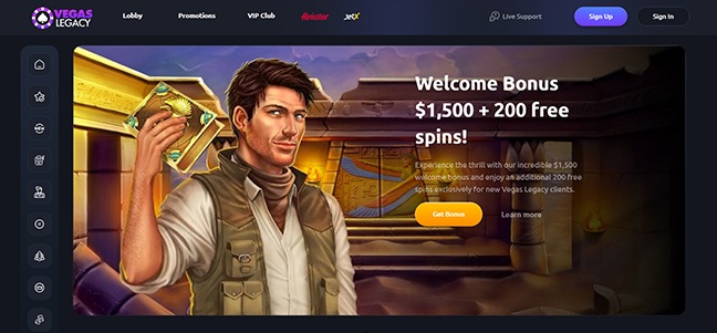 Vegas Legacy Casino - Free Spins Bonus
