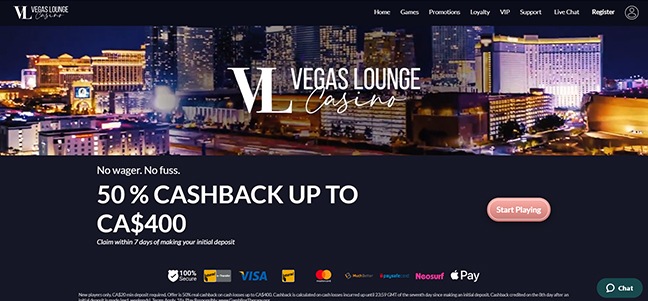Vegas Lounge Casino – Cashback Bonus