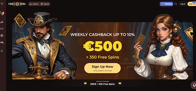 VinciSpin Casino – No Deposit Bonus