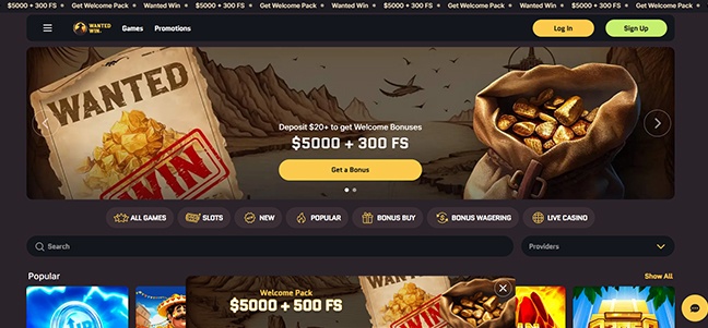 Wanted Win Casino – No Deposit Bonus