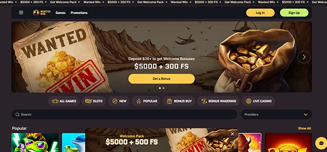 Wanted Win Casino – No Deposit Bonus