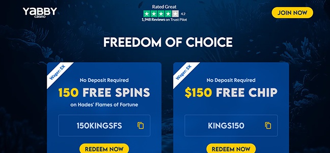 Yabby Casino – No Deposit Bonus
